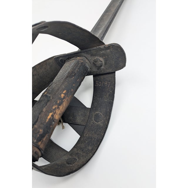 Light Gray Rare Antique Basket-Handled Cutlass Pair (1865 E. Woods and Sons) For Sale - Image 8 of 11