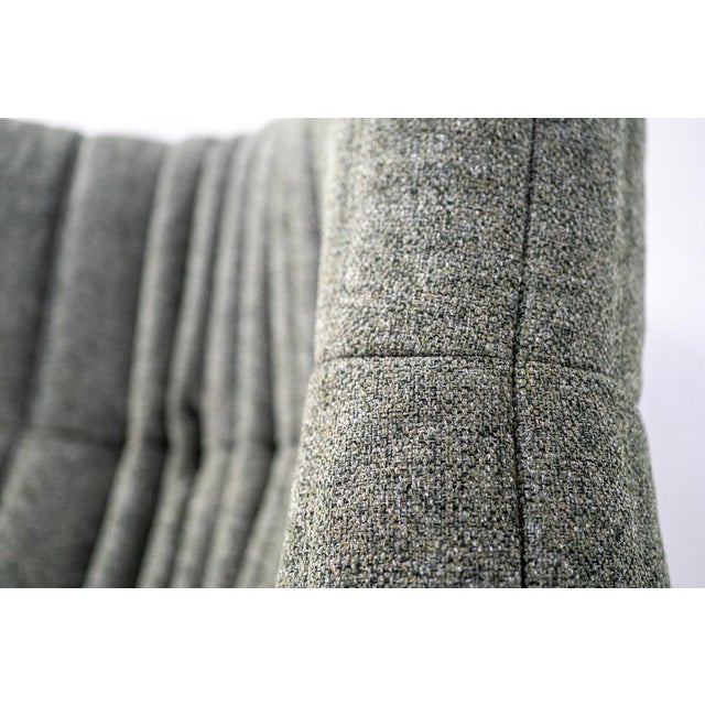 Set of Togo Lounge Chair and Pouf in Grey Tweed Fabric by Michel Ducaroy for Ligne Roset, 1973 For Sale - Image 11 of 18