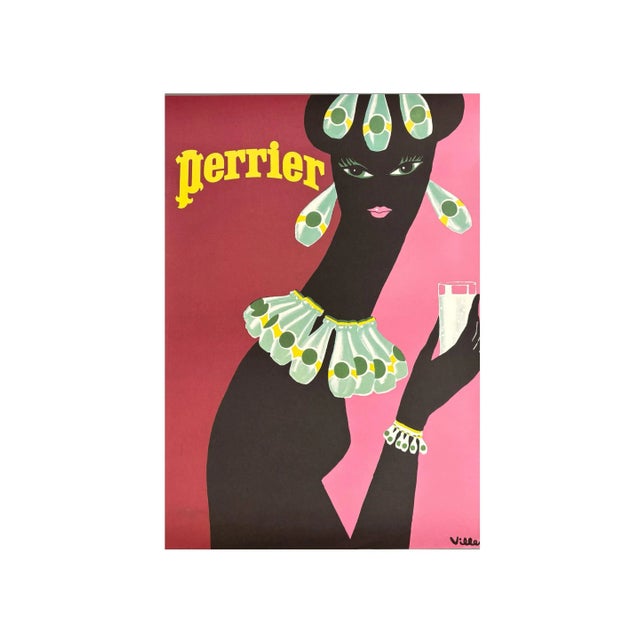Perrier Lithograph Poster by Bernard Villemot, 1995 For Sale - Image 9 of 9