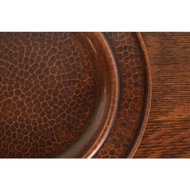 Roycroft Arts & Crafts Hammered Copper Charger Plate or Tray For Sale In South Bend - Image 6 of 10