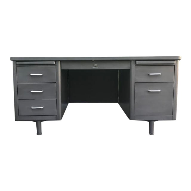 Vintage Steelcase Refurbished Double Pedestal Tanker Desk Chairish