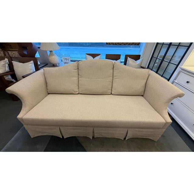 Camelback Sofa With Kick Pleat Formal Sofa For Sale In San Francisco - Image 6 of 12