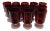 Vintage French Crystal Red Glasses- Set of 12 For Sale