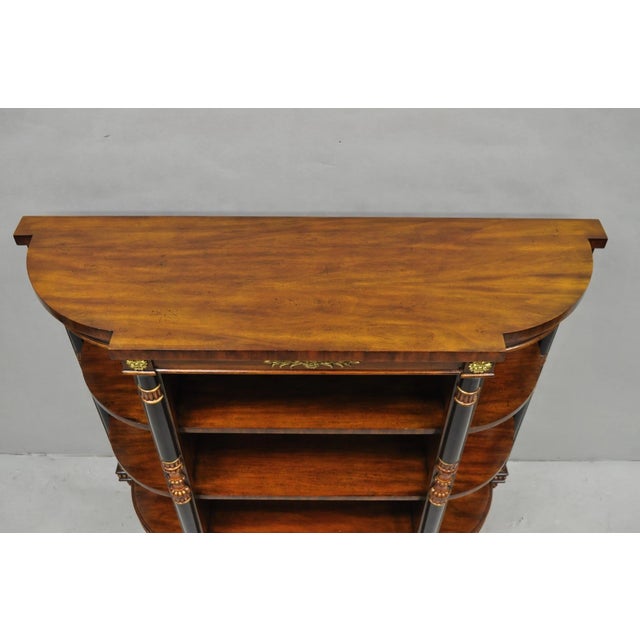 Maitland - Smith Late 20th Century Maitland Smith French Empire Regency Style Mahogany Console Table Bookcase Curio For Sale - Image 4 of 14