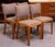 Set of Vintage English Oak Dining Chairs w/ Upholstered Back & Seat c.1950 Seats Lift Up / Easily Change Fabric - UK...