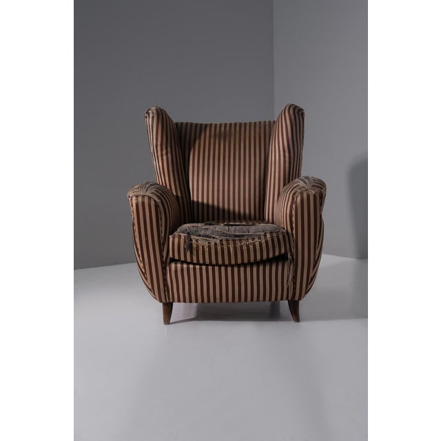 Osvaldo Borsani Armchairs in Original in Silk by Osvaldo Borsani, 1950s For Sale - Image 4 of 12