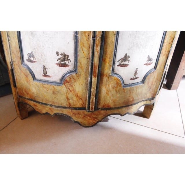 Continental Painted and Lacca Povera Decorated Corner Cabinet, 19th Century For Sale - Image 9 of 13
