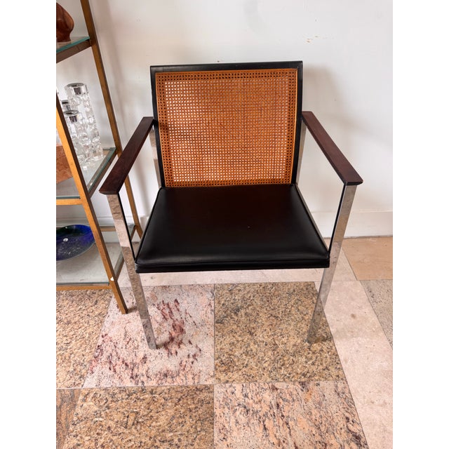 Mid 20th Century Set of Twelve Mid 20th Century Paul McCobb for Lane Cane-Back Dining Chairs in Rosewood and Chrome For Sale - Image 5 of 12