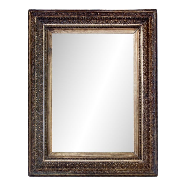 19th Century English Giltwood Beveled Mirror For Sale