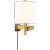 Architect's Swing Arm in Hand-Rubbed Antique Brass with Silk Shade Height: 13" Extension: 21.5" Backplate: 3" x 4.5"...