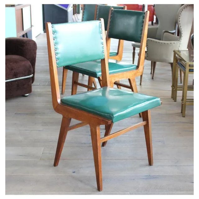 TypeChairs (set 4 pcs)Dated1960 caNordic styleModelChairs (set 4 pcs)ProvenanceRimini, ItalyMaterialsWood, Faux...