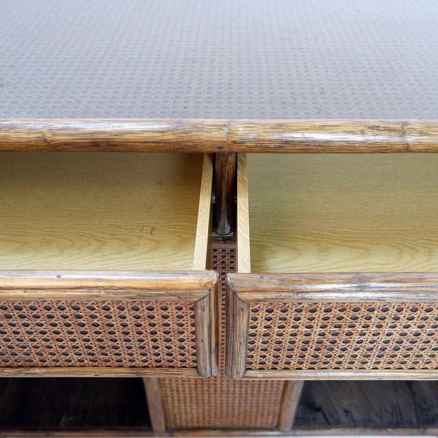 Brown Mid-Century Bamboo and Cane Sideboard, 1960s For Sale - Image 8 of 16