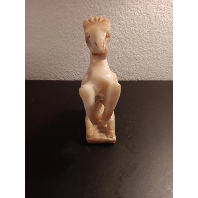 Vintage Carved Variegated Solid Onyx Gallop Horse Sculpture For Sale In Dallas - Image 6 of 6
