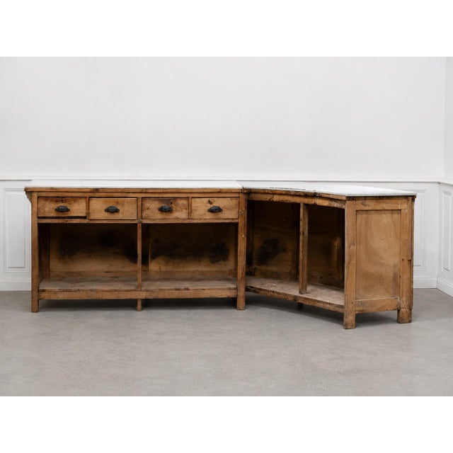 Antique Italian Counter with Marble Top, 19th Century For Sale - Image 4 of 18