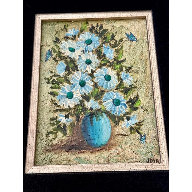 A beautifully preserved example of mid-century decorator art, hand-painted in rich impasto and presented in its original...