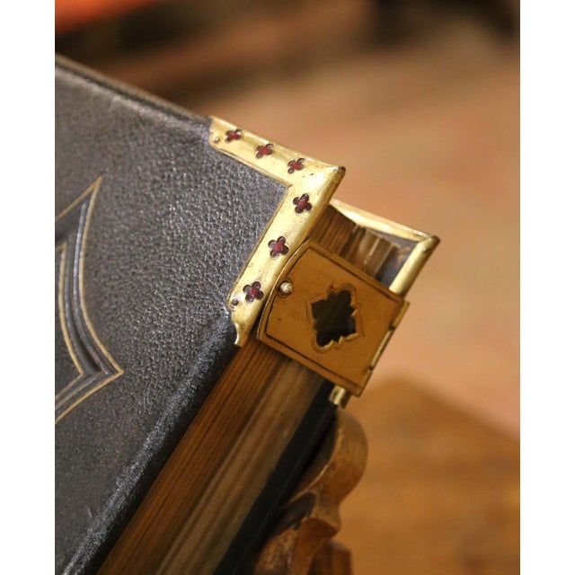 Animal Skin 19th Century English Leather-Bound Illustrated Family Bible With Brass Mounts For Sale - Image 7 of 12