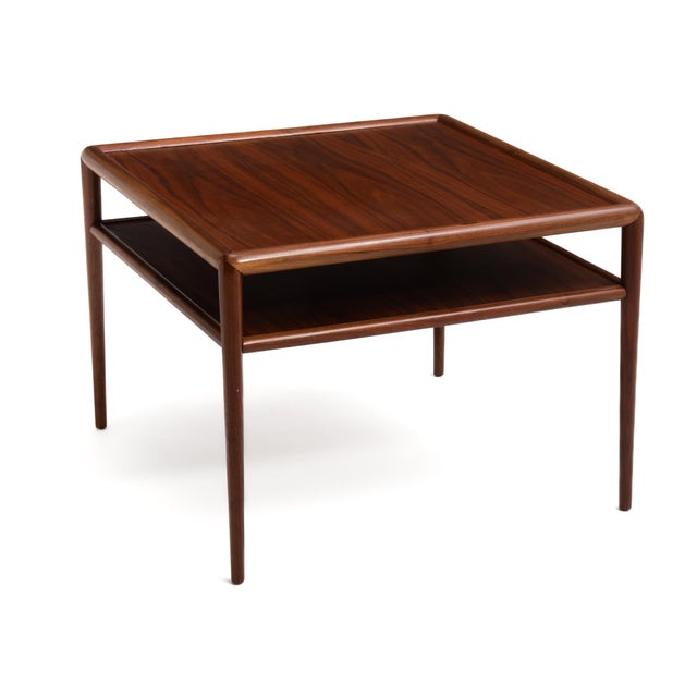 Mid-Century Modern t.h. Robsjohn-Gibbings Widdicomb Square Two Tiered Cocktail Coffee Lamp End Table 1957 For Sale - Image 3 of 14