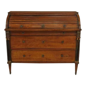 Early 19th Century French Empire Period Bureau a Cylindre Gentlemans Roll Top Desk