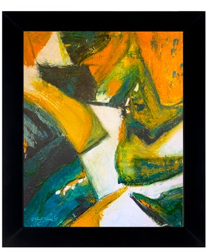 2025 "007-25" Abstract Expressionist Ochre & Parchment Painting by Mark Lewis