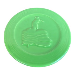 Vintage Shamrock Green Fiestaware Dancing Lady Trivet For Sale