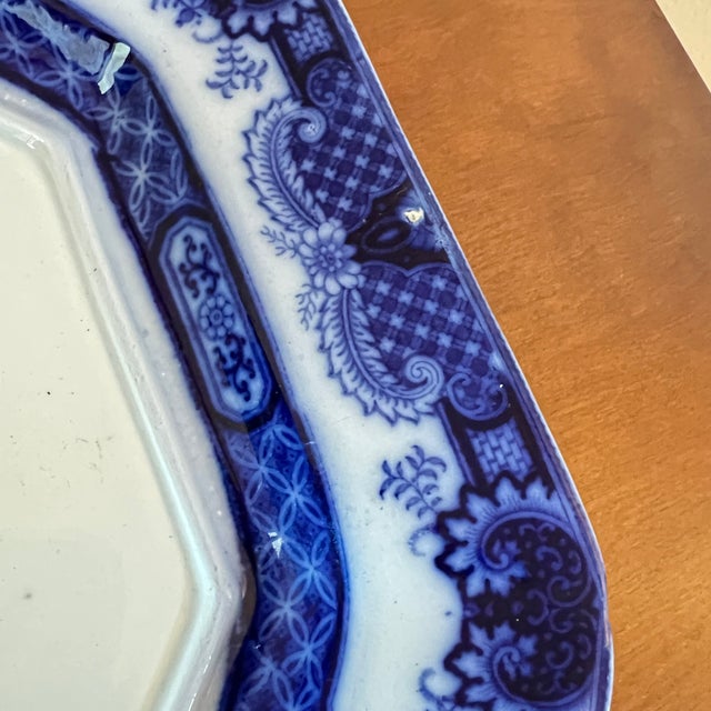 Antique Flow Blue Soup Tureen and Platter For Sale - Image 16 of 16