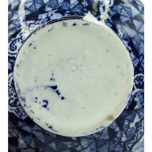 Ceramic Blue Ceramic Vase by Franz Anton Mehlem, 1800s For Sale - Image 7 of 8