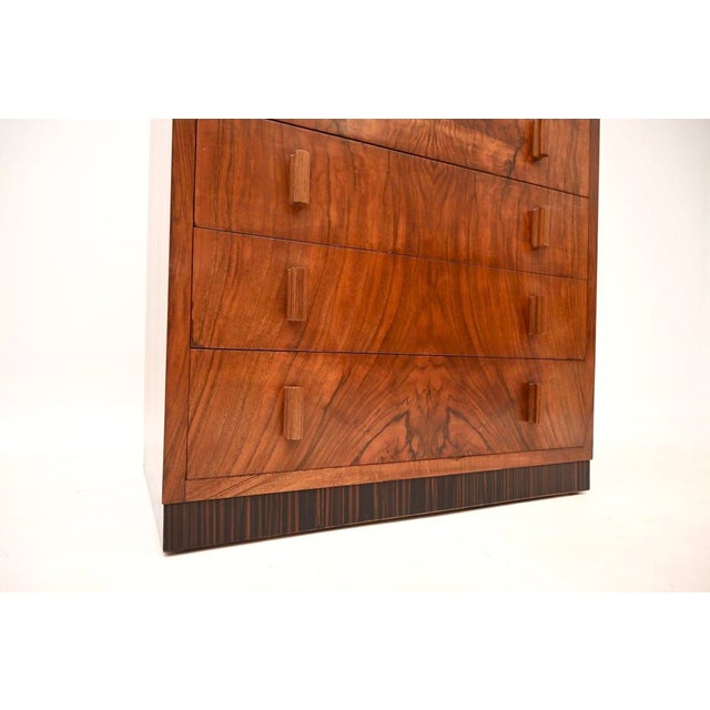 Art Deco Figured Walnut Chest of Drawers, 1930 For Sale - Image 10 of 11