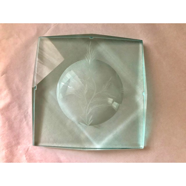 Ashtray Crystal Original 50s attr Pietro Chiesa for Fontana Arte Perfect state of conservation Measurements 18 cm x 18 cm...