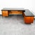 Mid-Century Modern Mid Century Modern Desk Executive L Shaped Cane Walnut Large Black File Drawers For Sale - Image 3 of 12