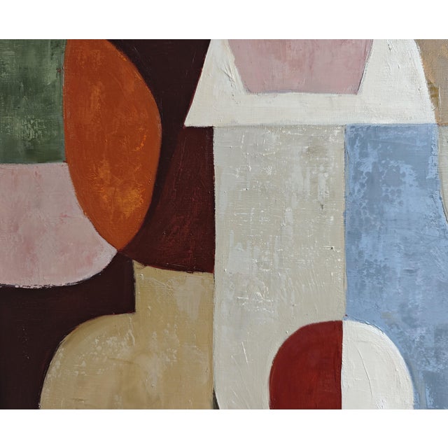 Jeu De Figures, Contemporary Geometric Abstract Oil Painting, Framed by Sophie Dumont For Sale - Image 6 of 9