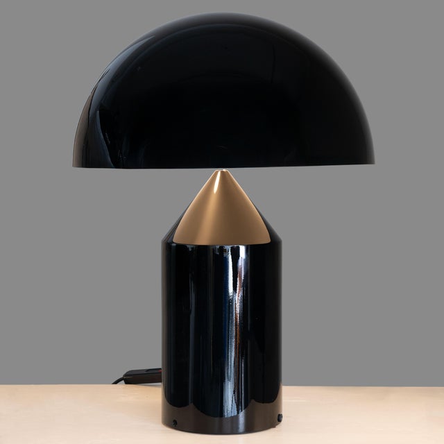 Vico Magistretti Black Atollo Table Lamp by Vico Magistretti for Oluce, 1979 For Sale - Image 4 of 8