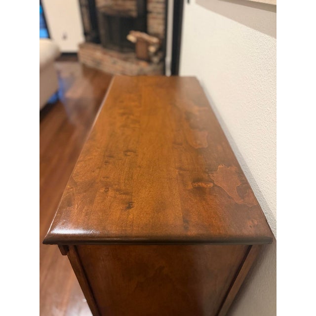 Vintage Five-Drawer Chest of Drawers in Rich Walnut Finish – Refinished Wood Dresser For Sale - Image 11 of 12