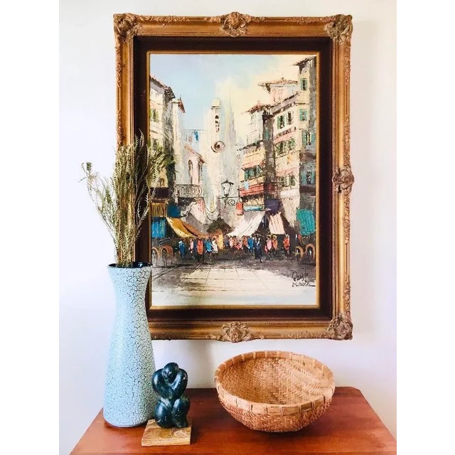 This amazing oversized west German vase is marked on the bottom. We believe the glaze is "Cortina" from Jasba that looks...