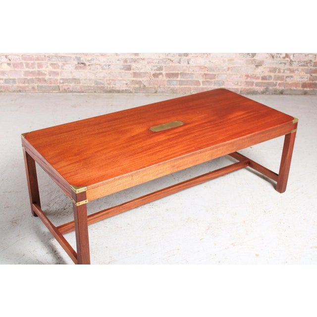 Wood Mid-Century Modern Military Campaign Style Coffee Table by Kennedy Furniture for Harrods, 1950s For Sale - Image 7 of 11