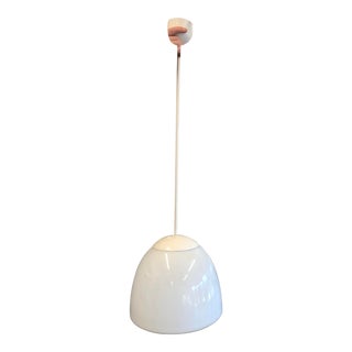 White Glass Mushroom Pendant For Sale