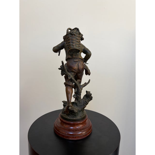 Antique French Vendangeur Spelter Sculpture After Moreau For Sale In New York - Image 6 of 13