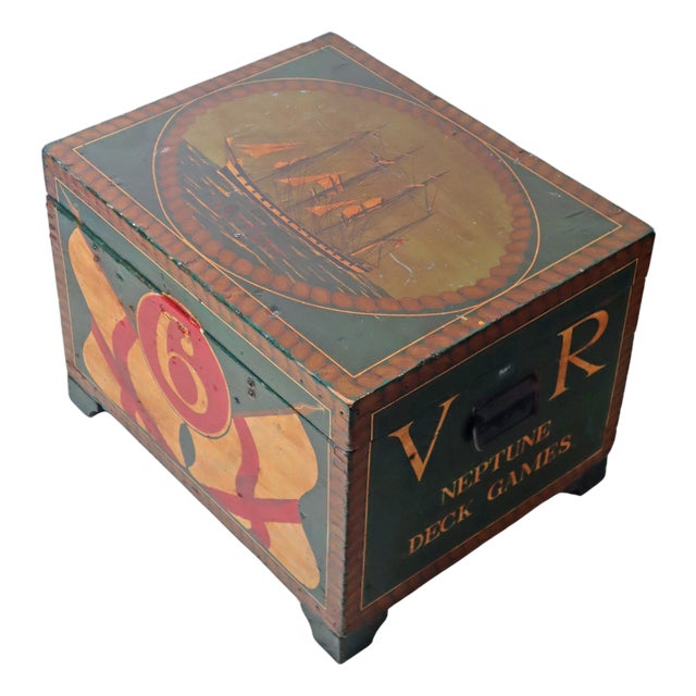Sailing Ship Neptune V. R. Deck Games Chest, 1890s For Sale