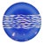 Leonard Marty Cobalt Blue With Etched Waves Large Art Glass Bowl Signed Dated For Sale