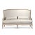 The Leon Bench from Zentique scales the dramatic wingback bergère to settee/sofa proportions. The tall scalloped back,...