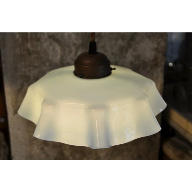 Ceiling Lamp with Ruffled Shade, 1920s For Sale - Image 7 of 10
