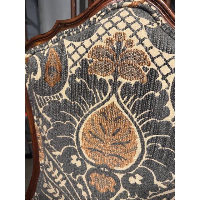 Set of 12 John-Richard Upholstered Dining Chairs With Leather Seats For Sale - Image 11 of 15
