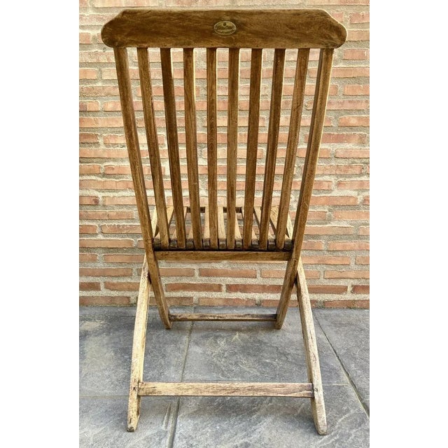 Teak Folding Deck Chair with Slat Back from Scan Com, 1960s For Sale - Image 9 of 15
