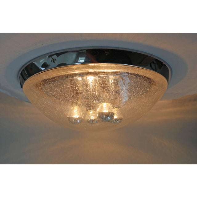 Hillebrand Frosted Glass Ceiling Lamp / Ceiling Light Space Age Design 1970s Frosted glass / Chrome Diameter 41cm Height...