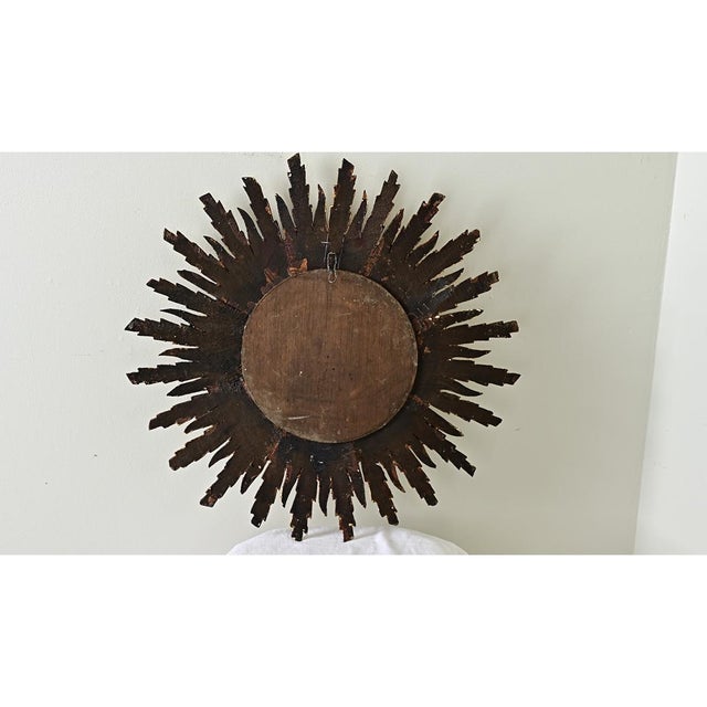 Wood Italian 19th Century Giltwood Starburst Mirror For Sale - Image 7 of 7