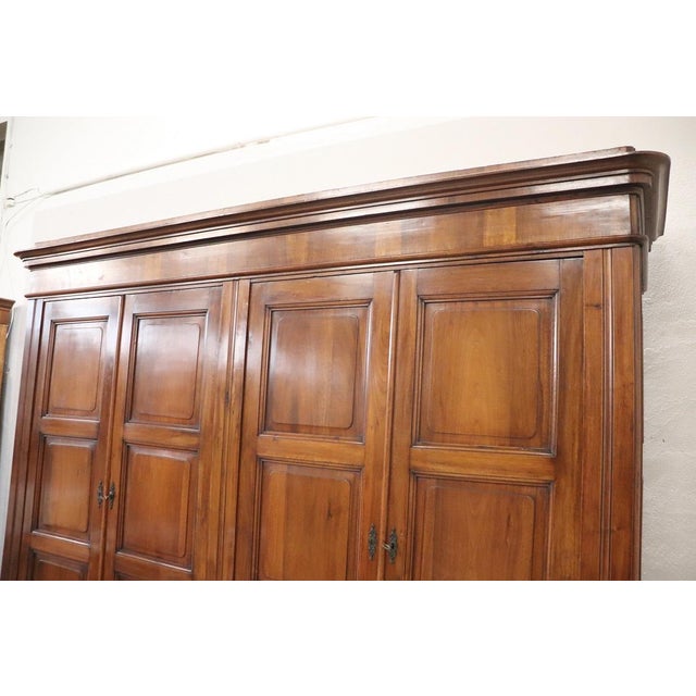 Large Antique 19th Century 4-Door Wardrobe in Walnut For Sale - Image 6 of 17
