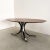 Stow & Davis Vintage 70s Osvaldo Borsani Oval Dining Table Walnut Starburst Top & Chrome Base For Sale - Image 4 of 10