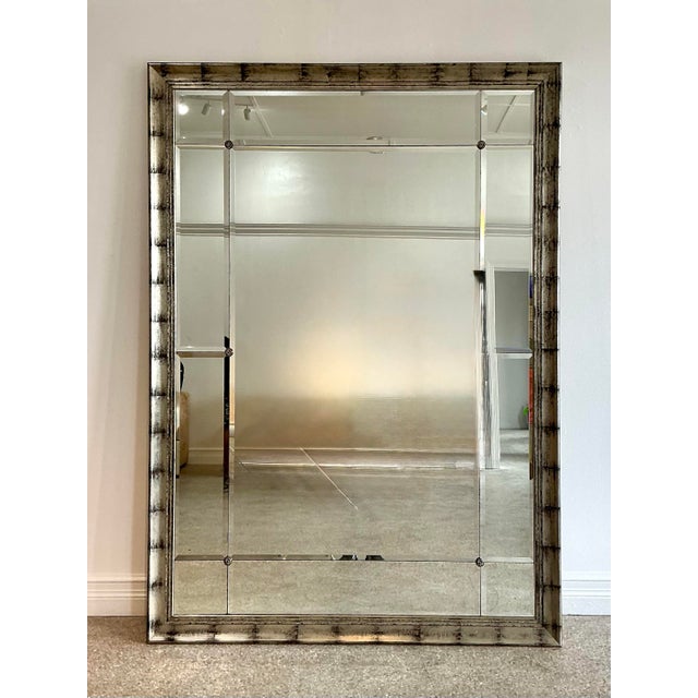 Vintage Monumental Sliver Leaf Floor Mirror For Sale - Image 9 of 12