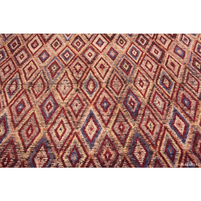 Contemporary Large Colorful Handmade Diamond Pattern Modern Contemporary Wool Area Rug For Sale - Image 3 of 7