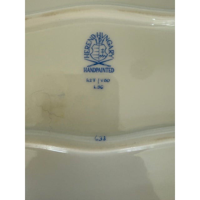 Herend Queen Victoria Rectangular Tray With Brach Handles For Sale - Image 9 of 12