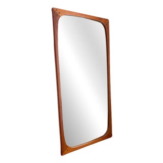 Vintage Scandinavian Modern Teak Wall Mirror attributed to Aksel Kjersgaard, 1960s For Sale